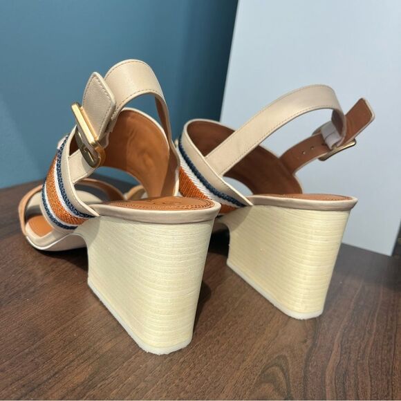 TORY BURCH Dulce De Leche Jessa Block Heel Sandals Miller Minnie Sz. 11 - Picture 8 of 13